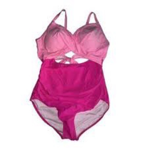 Cupshe Two-Tone Pink One Piece Swimsuit - Picture 1 of 4